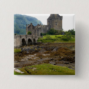 Bóton Quadrado 5.08cm Bela Eileen Donan Castle em Dornie Ocidental 2