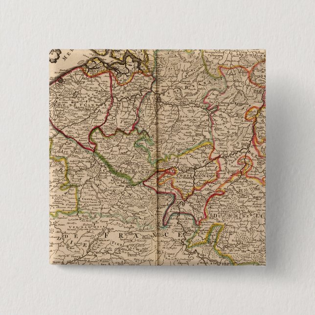 Bóton Quadrado 5.08cm Bélgica e Luxemburgo (Frente)