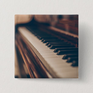 Bóton Quadrado 5.08cm Belo Design de Piano