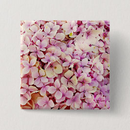 Bóton Quadrado 5.08cm Belos Flores de Hydrangea