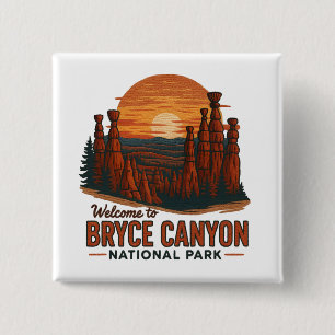 Bóton Quadrado 5.08cm Bem-vindo à Embroiderme Bryce Canyon Nacional EUA