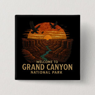 Bóton Quadrado 5.08cm Bem-vindo à Embroiderme Grand Canyon National USA