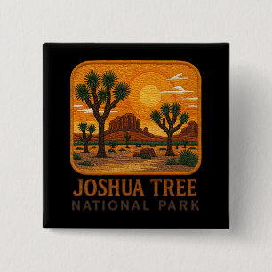 Bóton Quadrado 5.08cm Bem-vindo à Embroiderme Joshua Tree National USA