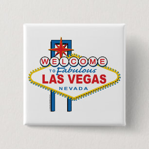 Bóton Quadrado 5.08cm Bem-vindo a Las Vegas