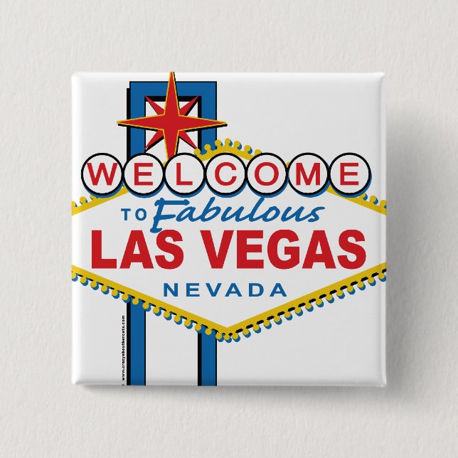 Bóton Quadrado 5.08cm Bem-vindo a Las Vegas (Frente)
