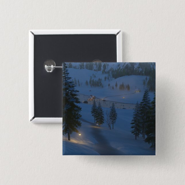 Bóton Quadrado 5.08cm Bem-vindo ao botão Cwm (Frente & Verso)