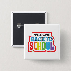 Bóton Quadrado 5.08cm Bem-vindo de volta à escola