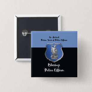 Bóton Quadrado 5.08cm Bênçãos de St Michael ao agente da polícia nov