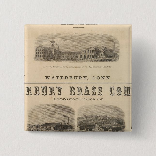 Bóton Quadrado 5.08cm Benedict e Burnham Manufacturing Company (Frente)