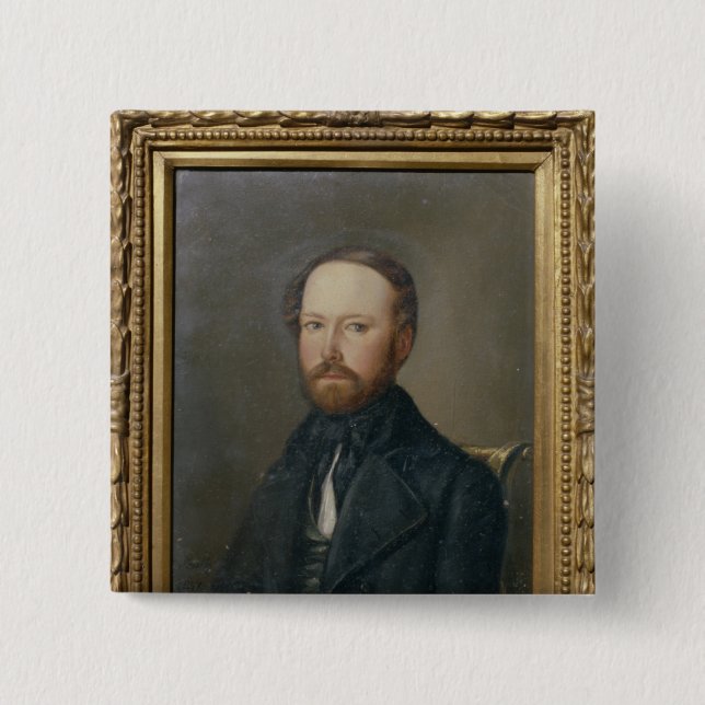 Bóton Quadrado 5.08cm Bernhard de Bismarck, 1844 (Frente)