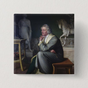 Bóton Quadrado 5.08cm Bertel Thorvaldsen em seu estúdio em Roma, 1834