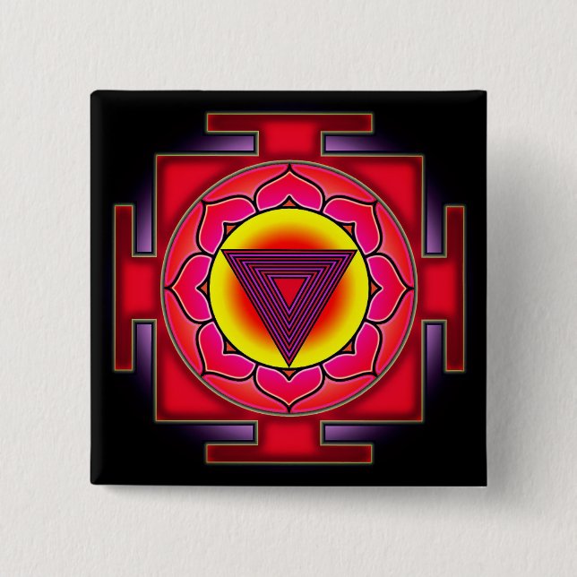 Bóton Quadrado 5.08cm Bhairavi Yantra (Frente)
