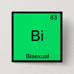Bóton Quadrado 5.08cm Bi - Símbolo de Elemento de Química Bissexual Funn