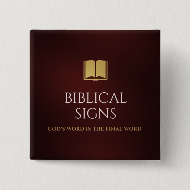 Bóton Quadrado 5.08cm Biblical Signs 2020 Logo Button (Frente)
