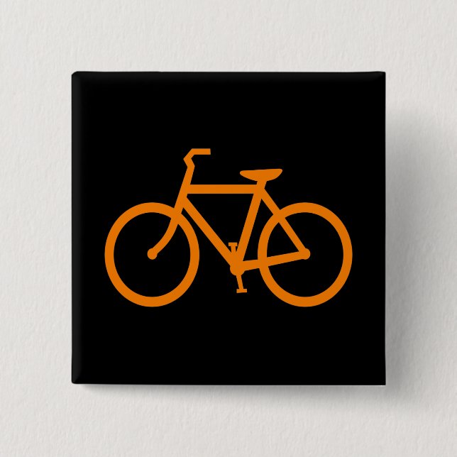 Bóton Quadrado 5.08cm Bicicleta Laranja (Frente)