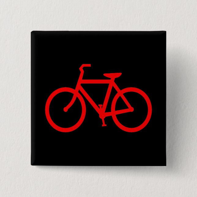 Bóton Quadrado 5.08cm Bicicleta Vermelha (Frente)