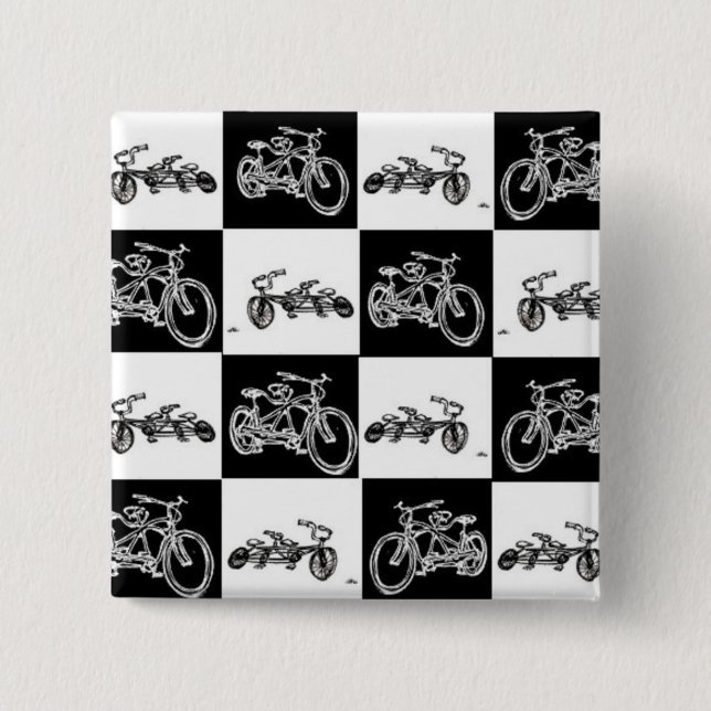 Bóton Quadrado 5.08cm bicicletas do tabuleiro de damas (Frente)