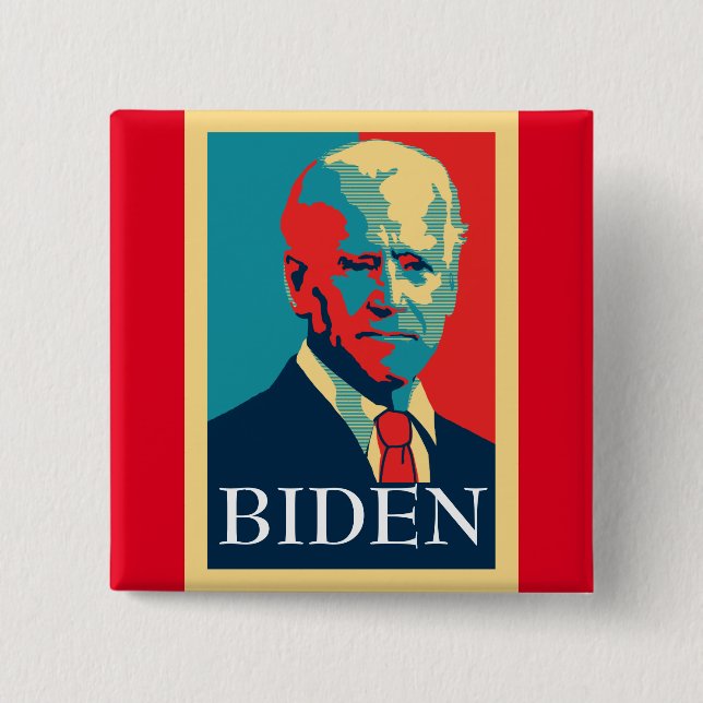 Bóton Quadrado 5.08cm Biden 2020 (Frente)