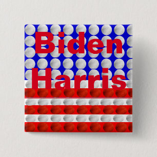 Bóton Quadrado 5.08cm Biden-Harris