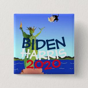 Bóton Quadrado 5.08cm Biden Harris Anti Trump Vote em Democrata 2020