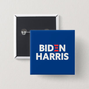 Bóton Quadrado 5.08cm Biden / Harris Campanha Eleitoral Azul