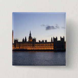 Bóton Quadrado 5.08cm Big Ben e as Casas do Parlamento na cidade