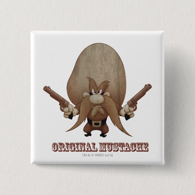 Bóton Quadrado 5.08cm bigode original (Frente)