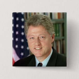Bóton Quadrado 5.08cm Bill Clinton