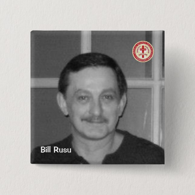 Bóton Quadrado 5.08cm Bill Rusu (Frente)