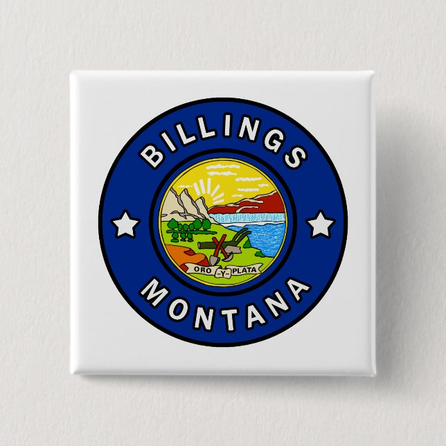 Bóton Quadrado 5.08cm Billings Montana (Frente)