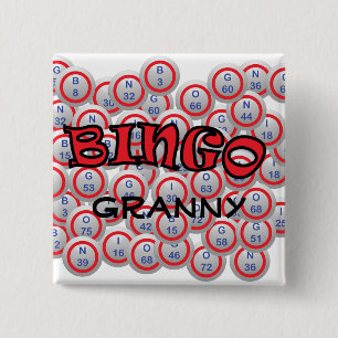 Bóton Quadrado 5.08cm Bingo "Name" sobre Bingo Balls