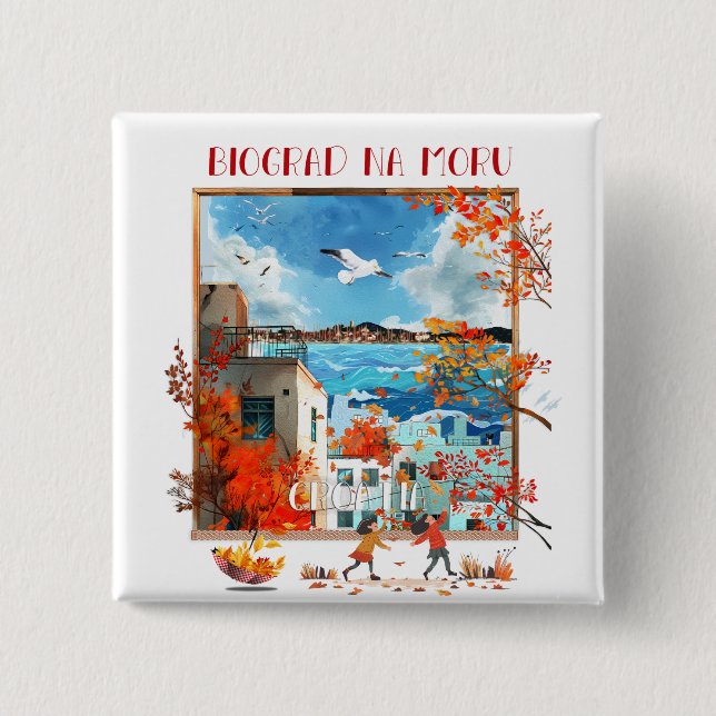 Bóton Quadrado 5.08cm Biograd na moru 2 (Frente)