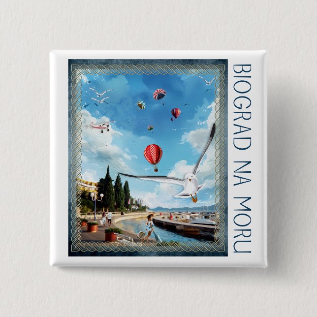 Bóton Quadrado 5.08cm Biograd na moru 4 (Frente)