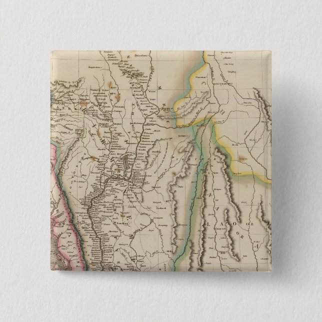 Bóton Quadrado 5.08cm Birmah, Anam, Sião, Tailândia (Frente)