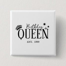 Bóton Quadrado 5.08cm Birthday queen