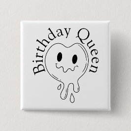 Bóton Quadrado 5.08cm Birthday Queen