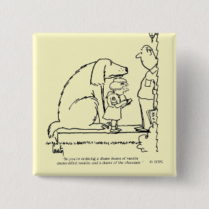 Bóton Quadrado 5.08cm Biscoitos pedindo