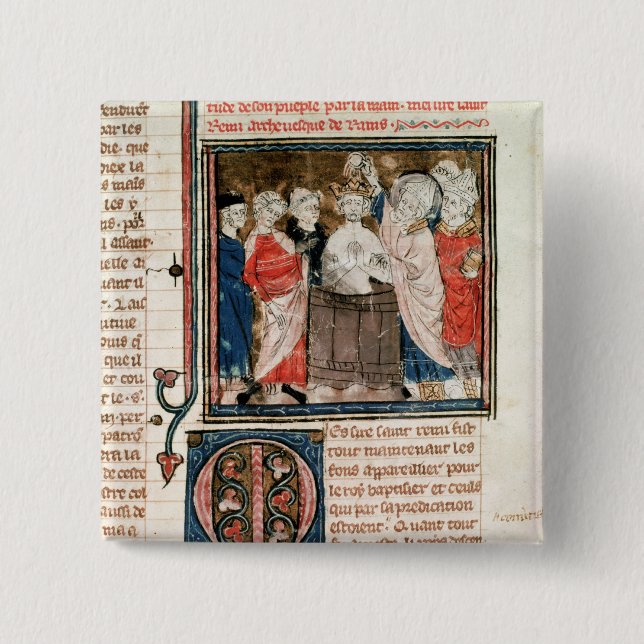 Bóton Quadrado 5.08cm Bishop do St. Remigius de Rheims (Frente)