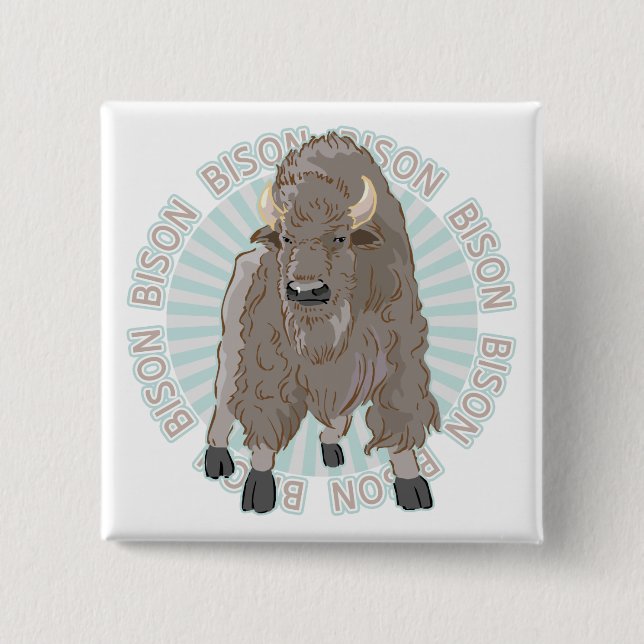 Bóton Quadrado 5.08cm Bisonte clássico (Frente)