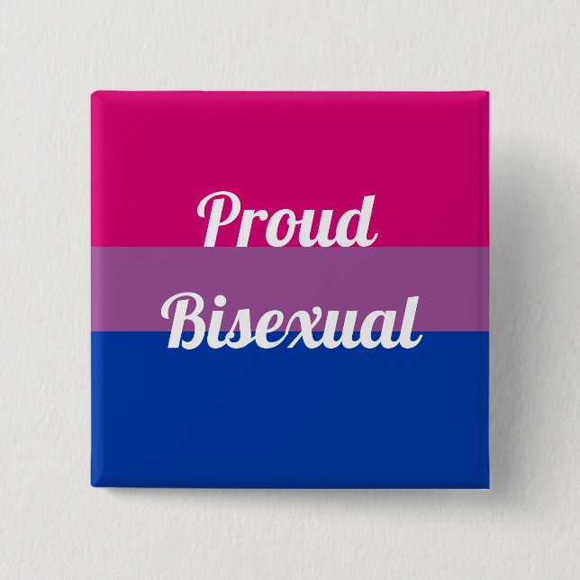 Bóton Quadrado 5.08cm Bissexual Orgulhoso | Orgulho Bissexual (Frente)