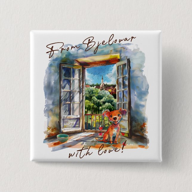 Bóton Quadrado 5.08cm Bjelovar (Frente)