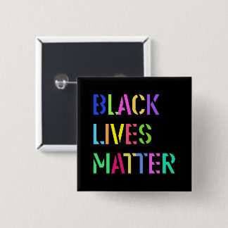 Bóton Quadrado 5.08cm Black Lives Matter Stencil 01 Cor Editável