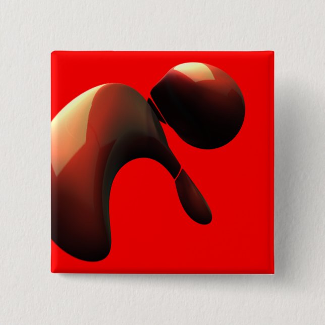 Bóton Quadrado 5.08cm Blipbop no quadrado vermelho (Frente)