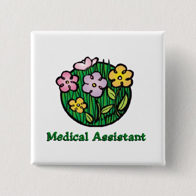 Bóton Quadrado 5.08cm Blogues do Assistente Médico 2 (Frente)