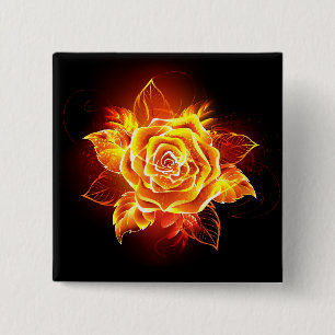 Bóton Quadrado 5.08cm Blooming Fire Rosa