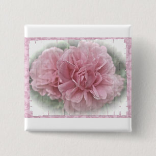 Bóton Quadrado 5.08cm Blossomas de Rosa de Subida Rosa