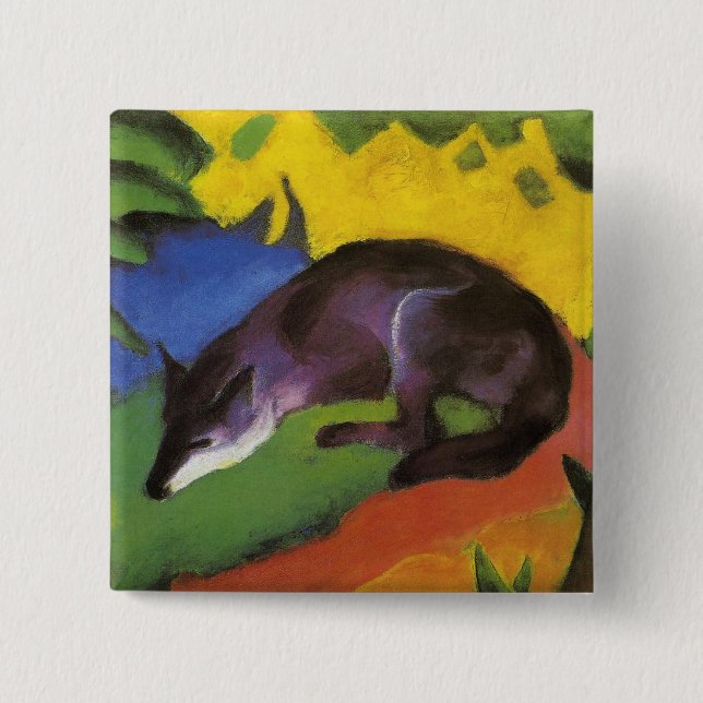 Bóton Quadrado 5.08cm Blue Fox (por Franz Marc) (Frente)
