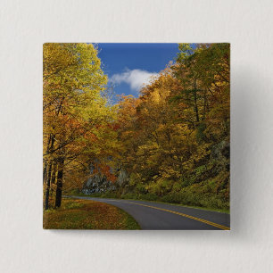 Bóton Quadrado 5.08cm Blue Ridge Parkway curvando através das cores de o