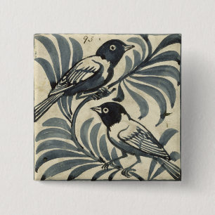 Bóton Quadrado 5.08cm Bluebirds (w/c no papel)