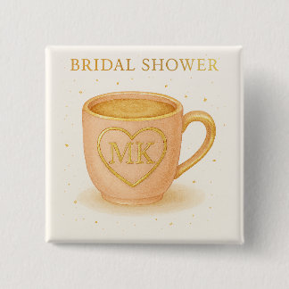 Bóton Quadrado 5.08cm Blush pink coffee cup